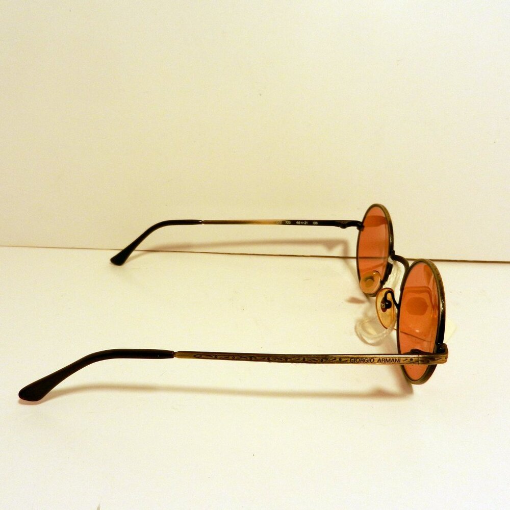 Giorgio Armani 128 705 Antique Gold Metal Brown Tortoise Plastic Sunglasses 3561 - Picture 7 of 12